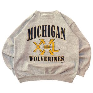 Vintage University Michigan Wolverines Tultex Crewneck Sweatshirt Gray Sz XL UM